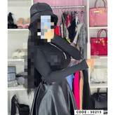 30215 بادی آستین فینگری شستی یقه زیپ دار نواردوزی کبریتی فری سایز ۳۶ تا ۴۴ تن شیک