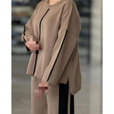 02117 ست بافت وسط خط نرم و لطیف فری سایز ۳۶ تا ۴۸ تن شیک