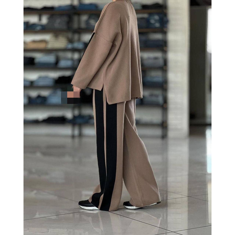 02117 ست بافت وسط خط نرم و لطیف فری سایز ۳۶ تا ۴۸ تن شیک