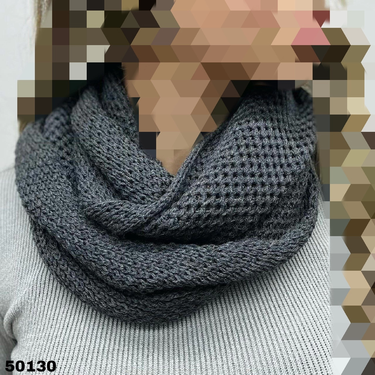 شال گردن و شال سر بافتنی رینگی تن شیک
