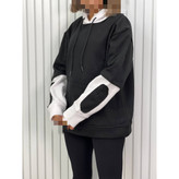 AM هودی جیبدار تیکه دوزی دورس تو کرکی ضخیم گِرَم بالا قد ۷۵ فری سایز ۳۶ تا ۴۴ تن شیک