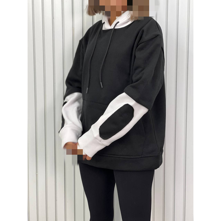 AM هودی جیبدار تیکه دوزی دورس تو کرکی ضخیم گِرَم بالا قد ۷۵ فری سایز ۳۶ تا ۴۴ تن شیک