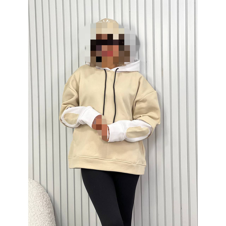 AM هودی جیبدار تیکه دوزی دورس تو کرکی ضخیم گِرَم بالا قد ۷۵ فری سایز ۳۶ تا ۴۴ تن شیک