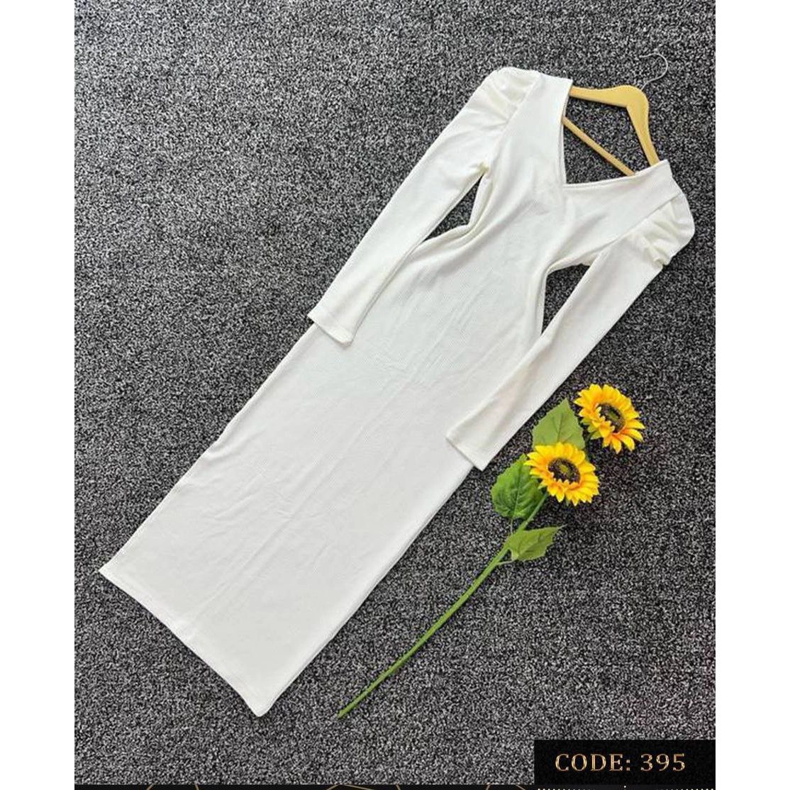 395 پیراهن ماکسی مجلسی یقه باز آستین پفکی فانریپ پنبه کبریتی فری 36 تا 44 تن شیک