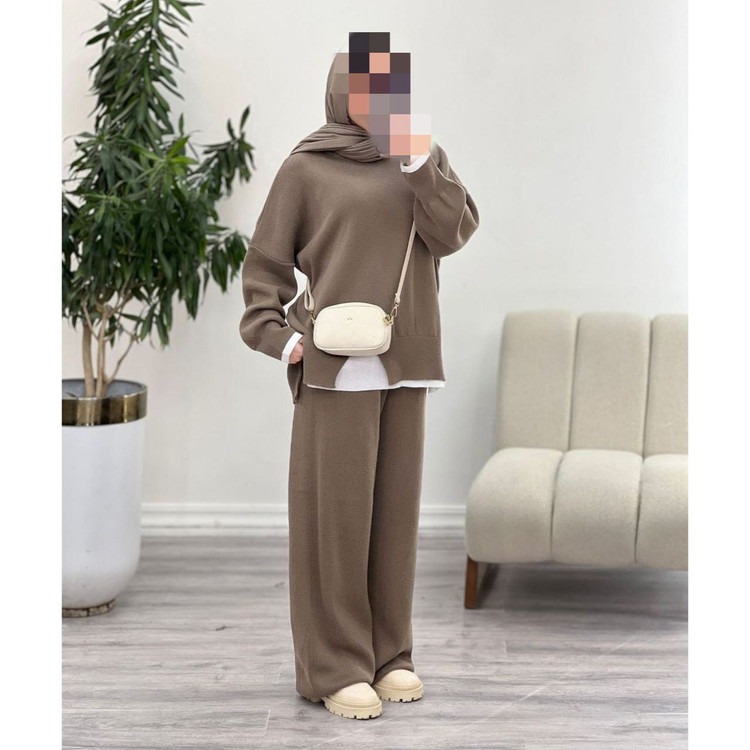 02118 ست بافت دو پی اس نرم و لطیف فری سایز ۳۶ تا ۴۸ تن شیک