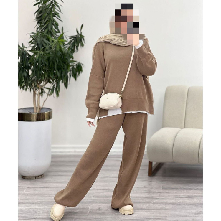 02118 ست بافت دو پی اس نرم و لطیف فری سایز ۳۶ تا ۴۸ تن شیک