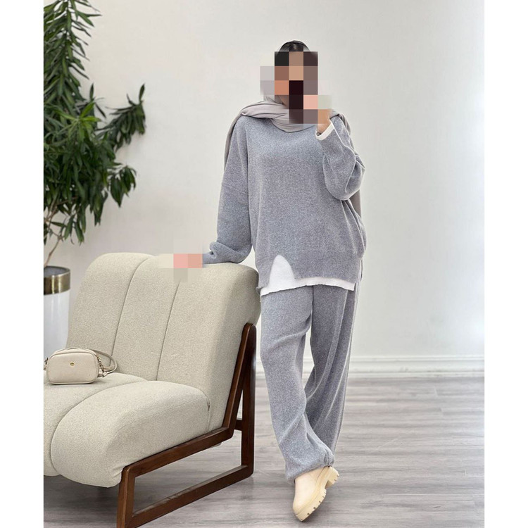 02118 ست بافت دو پی اس نرم و لطیف فری سایز ۳۶ تا ۴۸ تن شیک