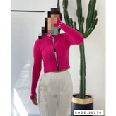 30276 کراپ نیمتنه زیپ دار فینگری شصتی فانریپ کبریتی فری سایز 36 تا 44 تن شیک