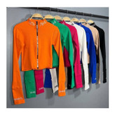 30276 کراپ نیمتنه زیپ دار فینگری شصتی فانریپ کبریتی فری سایز 36 تا 44 تن شیک