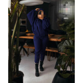 50708 ست ۳ تیکه هودی خفاشی سویشرتی و شلوار دورس داخل کرکی و بادی فانریپ فری ۳۶ تا ۴۴ تن شیک