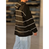 02119 بافت راه راه ریز کلاهدار بافت آکریل فری سایز ۳۶ تا ۴۸ تن شیک