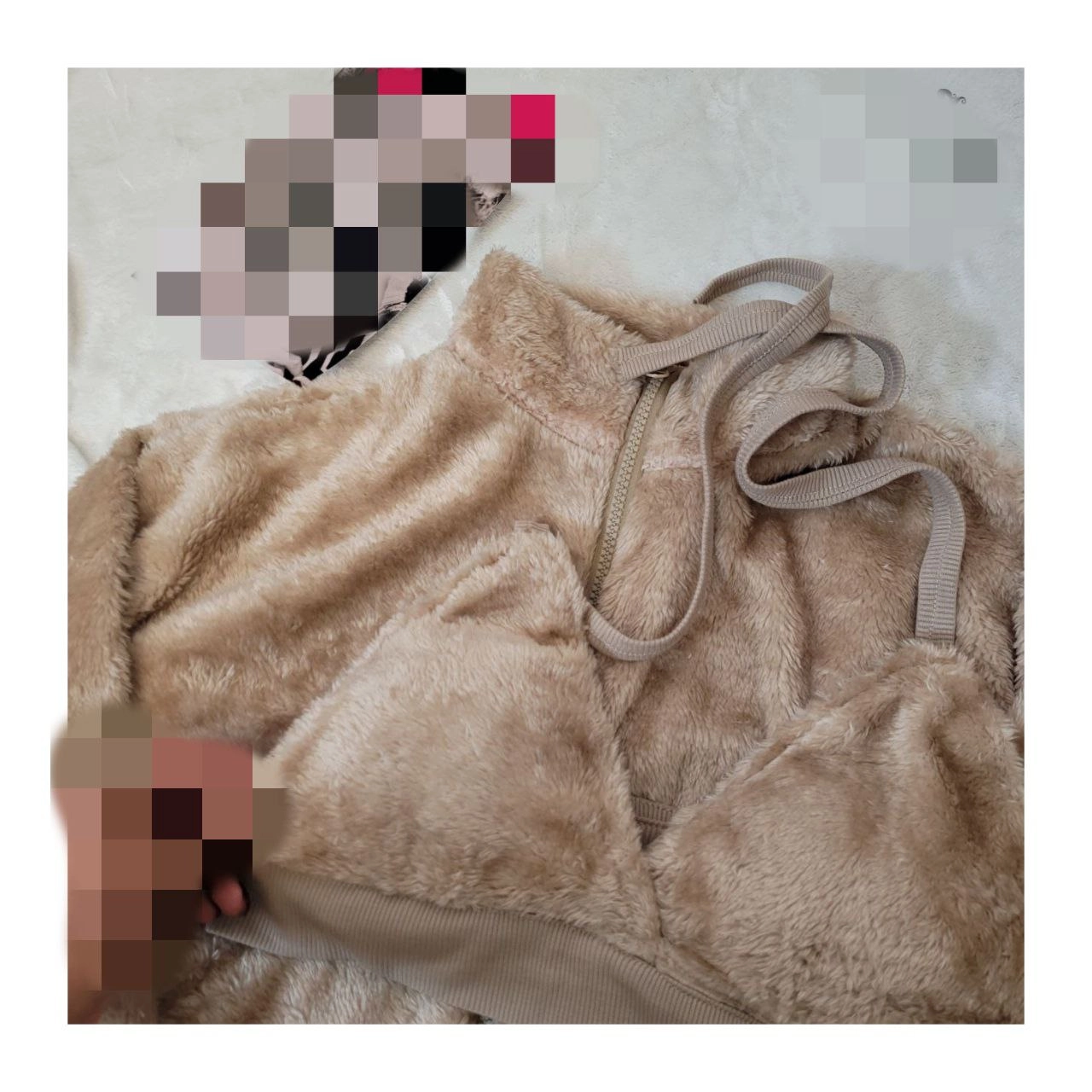 04801 ست ۳ تکه نیمتنه و کراپ و شلوار تدی فری سایز ۳۶ تا ۴۴ تن شیک