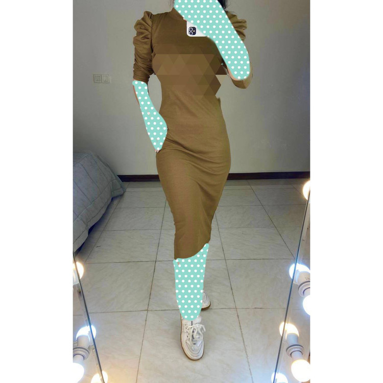 406 پیراهن ماکسی سرشانه پفی پفکی چیندار فانریپ پنبه کبریتی قد ۱۲۵ فری سایز ۳۶ تا ۴۲ تن شیک