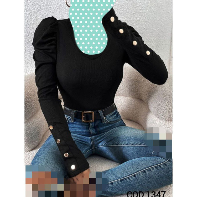 1347 بادی آستین دکمه ای سرشانه چیندار فانریپ پنبه کبریتی فری سایز 38 تا 42 تن شیک