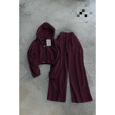 60899 ست هودی کراپ و شلوار بگ دورس کرکی فری 36 تا 44 تن شیک