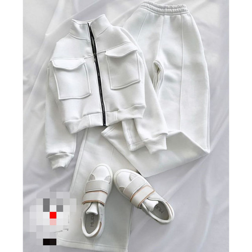 60903 سویشرت شلوار جیب پاکتی دورس کرکی فری سایز 36 تا 44 تن شیک