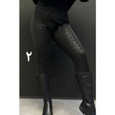 SHIL شلوار لگ چرم طرحدار با دو طرف کشسانی کمر کش ۱۰ سانتی قد ۹۰ در ۳ سایزبندی تن شیک