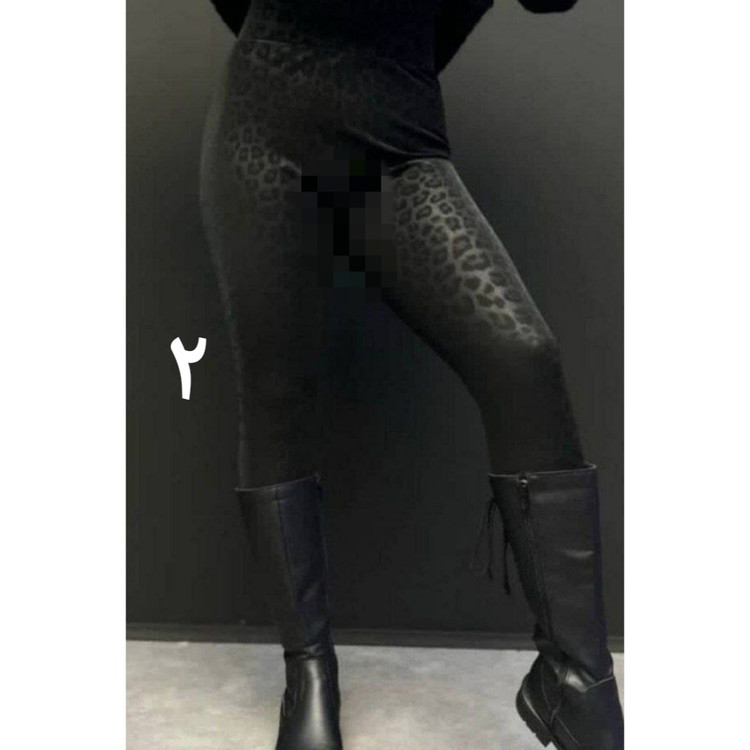 SHIL شلوار لگ چرم طرحدار با دو طرف کشسانی کمر کش ۱۰ سانتی قد ۹۰ در ۳ سایزبندی تن شیک