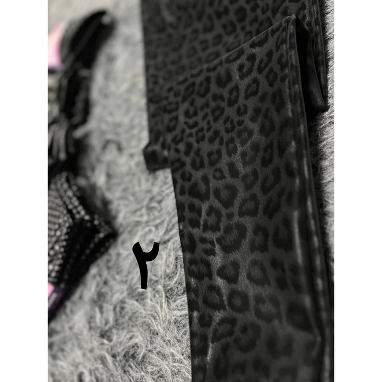 SHIL شلوار لگ چرم طرحدار با دو طرف کشسانی کمر کش ۱۰ سانتی قد ۹۰ در ۳ سایزبندی تن شیک