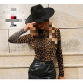 50917 بادی پلنگی یقه ۳ سانتی زیر دکمه سوپر فلامینت فری سایز ۳۸ تا ۴۲ برای ۴۴ جذب تن شیک