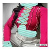 30370 کراپ نیمتنه رگه دوزی کش بافت کبریتی فری سایز ۳۶ تا ۴۲ تن شیک