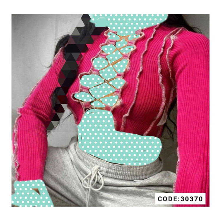 30370 کراپ نیمتنه رگه دوزی کش بافت کبریتی فری سایز ۳۶ تا ۴۲ تن شیک