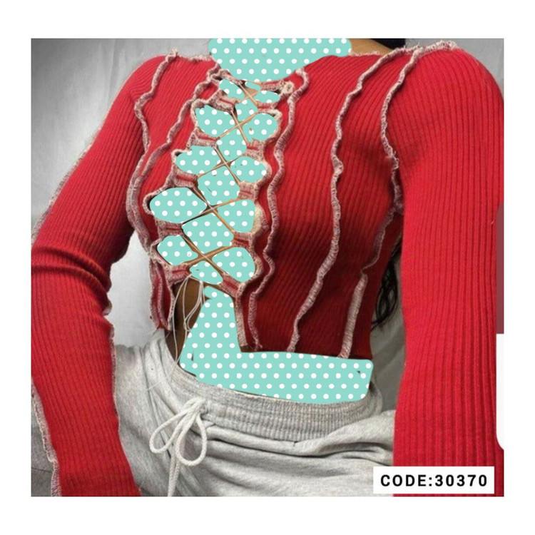 30370 کراپ نیمتنه رگه دوزی کش بافت کبریتی فری سایز ۳۶ تا ۴۲ تن شیک