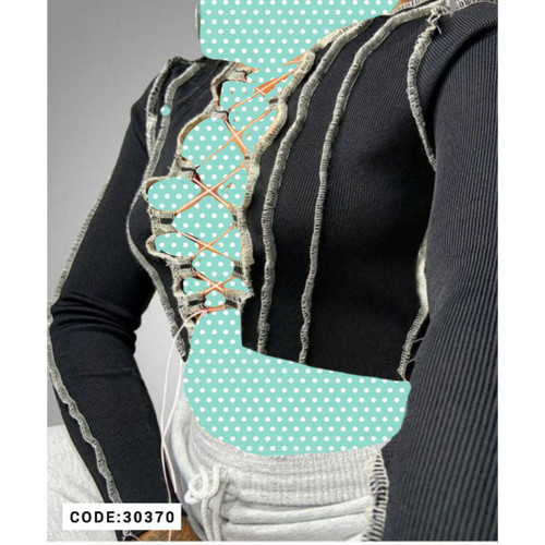 30370 کراپ نیمتنه رگه دوزی کش بافت کبریتی فری سایز ۳۶ تا ۴۲ تن شیک