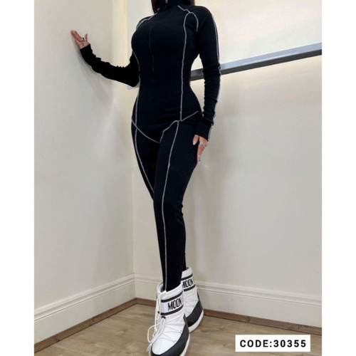 30355 سرهمی اورال اوورال رگه دوزی زیپ مخفی کش بافت کبریتی فری سایز 36 تا 42 تن شیک