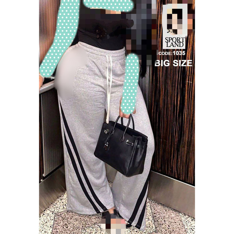 1035 شلوار بگ ملانژ گلکسی بیگ سایز بزرگ فری سایز ۴۴ تا ۴۸ تن شیک