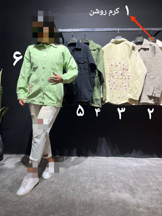 H شومیز مانتو جنس کتان گلدوزی درختی فری سایز ۴۰ تا ۴۶ تن شیک