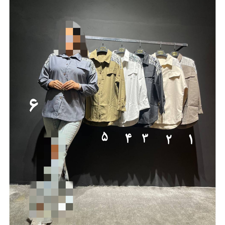 H شومیز مانتو کتان زارا سرشانه کار شده قد ۶۵ فری سایز ۴۰ تا ۴۶ تن شیک