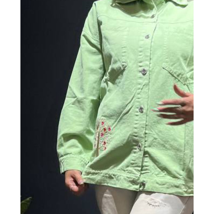 H شومیز مانتو جنس کتان گلدوزی درختی قد ۷۰ فری سایز ۴۰ تا ۴۶ تن شیک