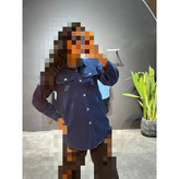 H مانتو شومیز جین پنبه دو جیب قد ۷۵ در ۲ سایزبندی تن شیک