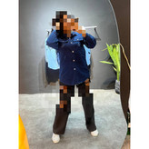 H مانتو شومیز جین پنبه دو جیب قد ۷۵ در ۲ سایزبندی تن شیک