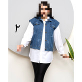 H وست جین دو تکه زیره داکرون رویه جین فری سایز ۴۰ تا ۴۸ تن شیک