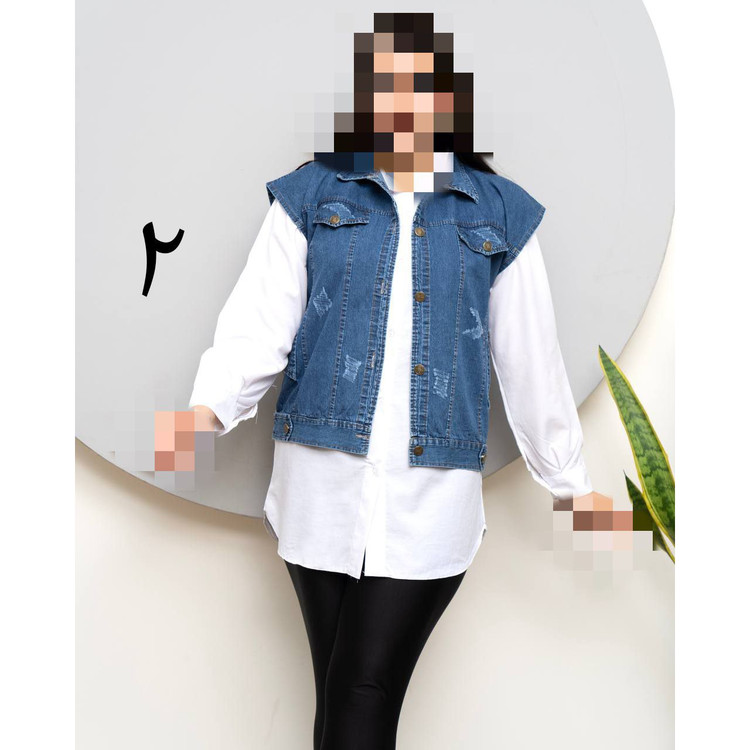 H وست جین دو تکه زیره داکرون رویه جین فری سایز ۴۰ تا ۴۸ تن شیک