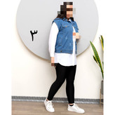 H وست جین دو تکه زیره داکرون رویه جین فری سایز ۴۰ تا ۴۸ تن شیک