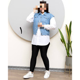 H وست جین دو تکه زیره داکرون رویه جین فری سایز ۴۰ تا ۴۸ تن شیک