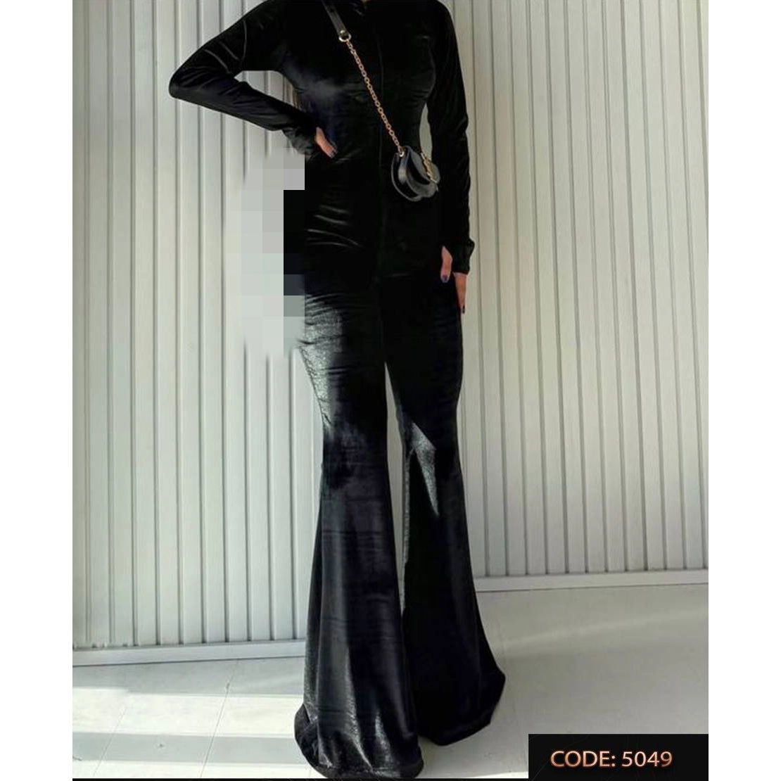 5049 سرهمی اورال اوورال جلو زیپدار کلاهدار آستین فینگری و شلوار دمپا مخمل کره ای قد ۱۶۳ فری سایز ۳۶ تا ۴۴ تن شیک