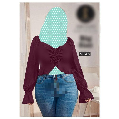 5145 شومیز مجلسی کرپ میکرو بیگ سایز بزرگ فری سایز ۴۴ تا ۵۰ تن شیک