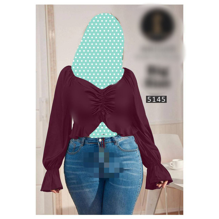 5145 شومیز مجلسی کرپ میکرو بیگ سایز بزرگ فری سایز ۴۴ تا ۵۰ تن شیک