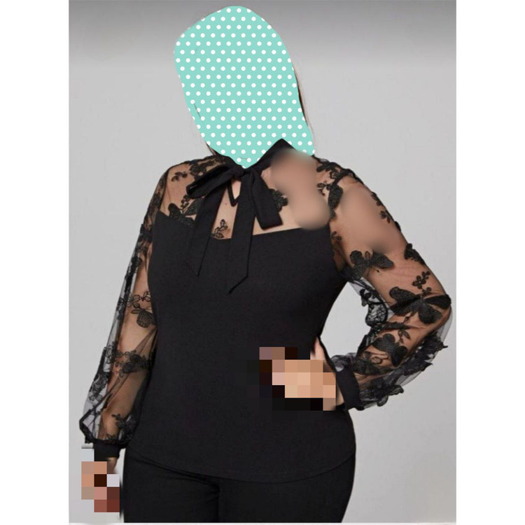 KHOR شومیز کراواتی کرپ باربی و تور بیگ سایز بزرگ فری سایز ۴۴ تا ۵۴ تن شیک