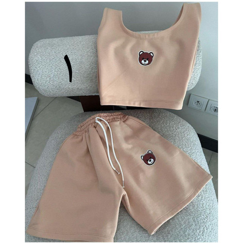 bt ست کراپ نیمتنه و شورتک پنبه داخل کرکی فری سایز ۳۶ تا ۴۲ تن شیک