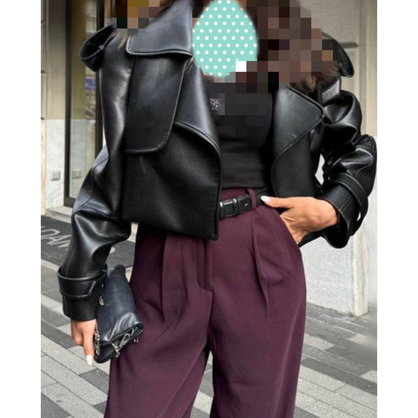 NELI کت چرم چری فری سایز ۳۶ تا ۴۴ تن شیک