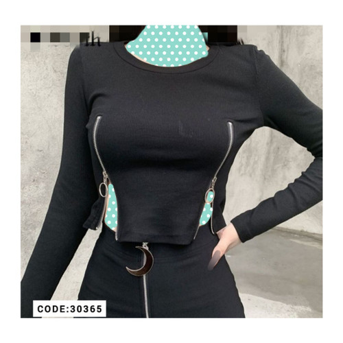 30365 کراپ نیمتنه دو زیپ کبریتی فری سایز ۳۶ تا ۴۲ تن شیک