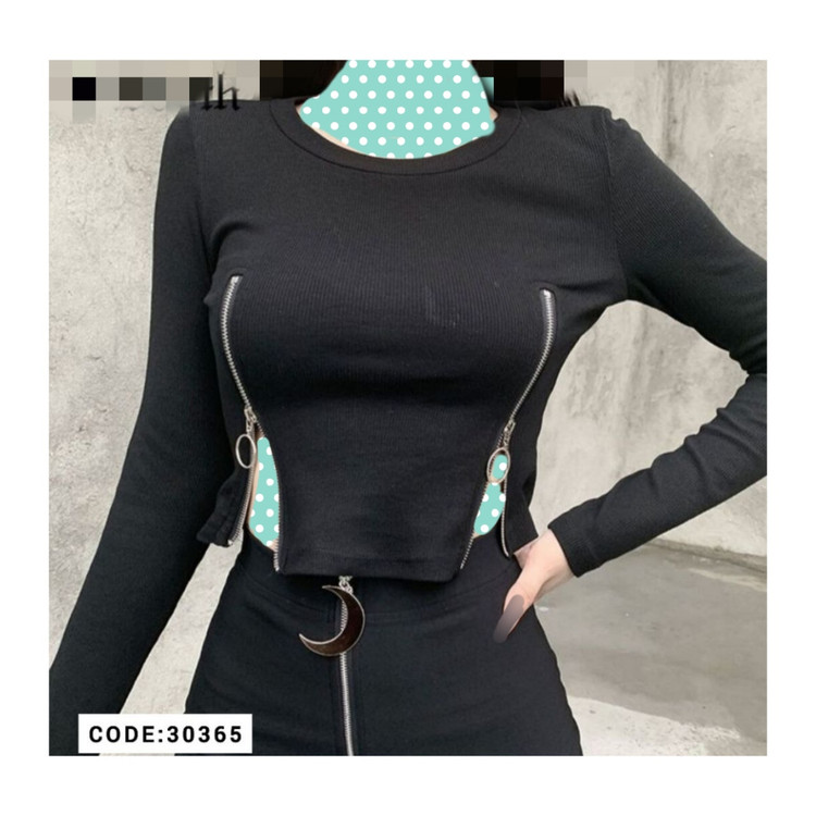 30365 کراپ نیمتنه دو زیپ کبریتی فری سایز ۳۶ تا ۴۲ تن شیک