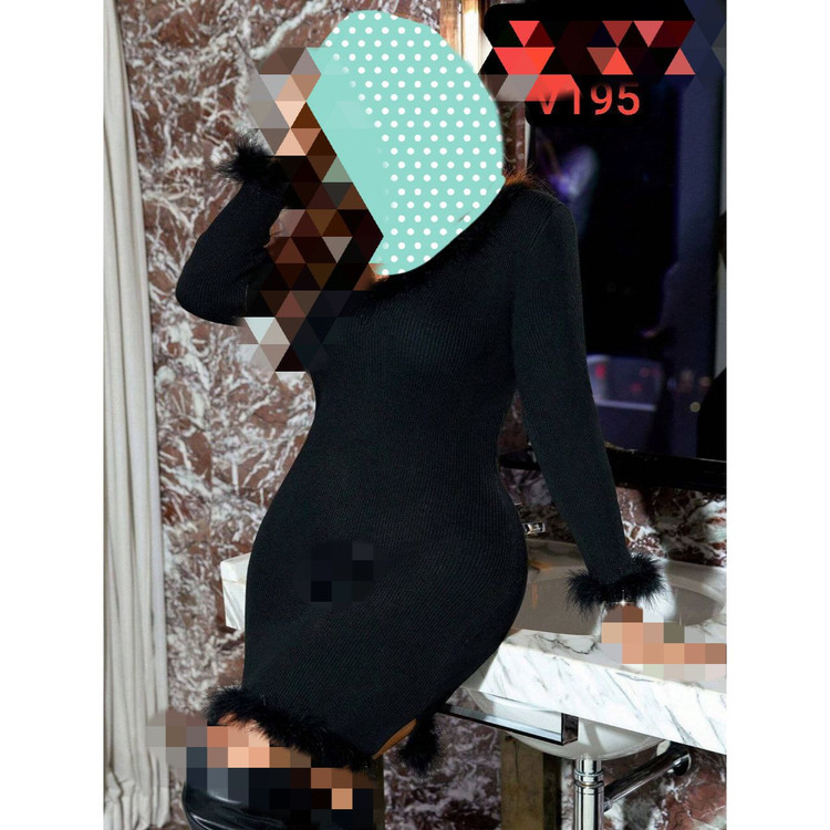 v195 تونیک پیراهن کبریتی خزدار بیگ سایز بزرگ فری سایز ۴۴ تا ۵۰ تن شیک