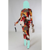 20220 پیراهن ماکسی طرحدار آستین بلند چاپی فلامنت چاپ دیجیتال عالی فری سایز ۳۶ تا ۴۲ تن شیک