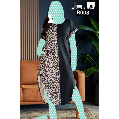 R008 پیراهن عبایی لاکچری باربی عالی فری سایز ۳۸ تا ۴۸ تن شیک